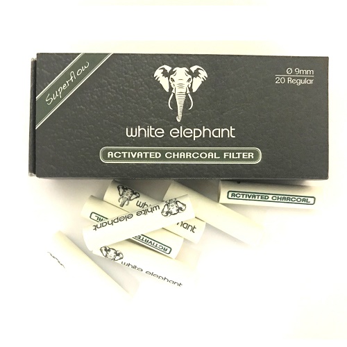 Фильтры для трубок White Elephant 9 мм угольные - 20 шт.