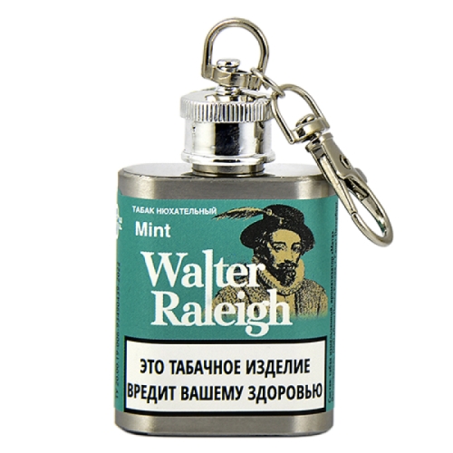 Нюхательный табак Walter Raleigh - Mint  (10 гр), металлическая фляга