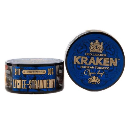 Табак для кальяна Kraken Medium Seco - Lychee-strawberry (Личи и Клубника), 30 гр.