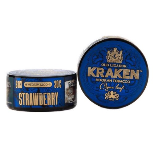Табак для кальяна Kraken Medium Seco - Strawberry (Клубника), 30 гр.