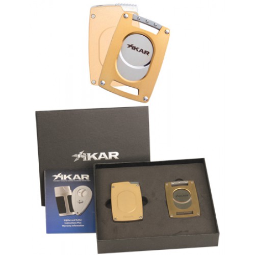 Подарочный набор Каттер и зажигалка Xikar 907 Ultra Combo Gold